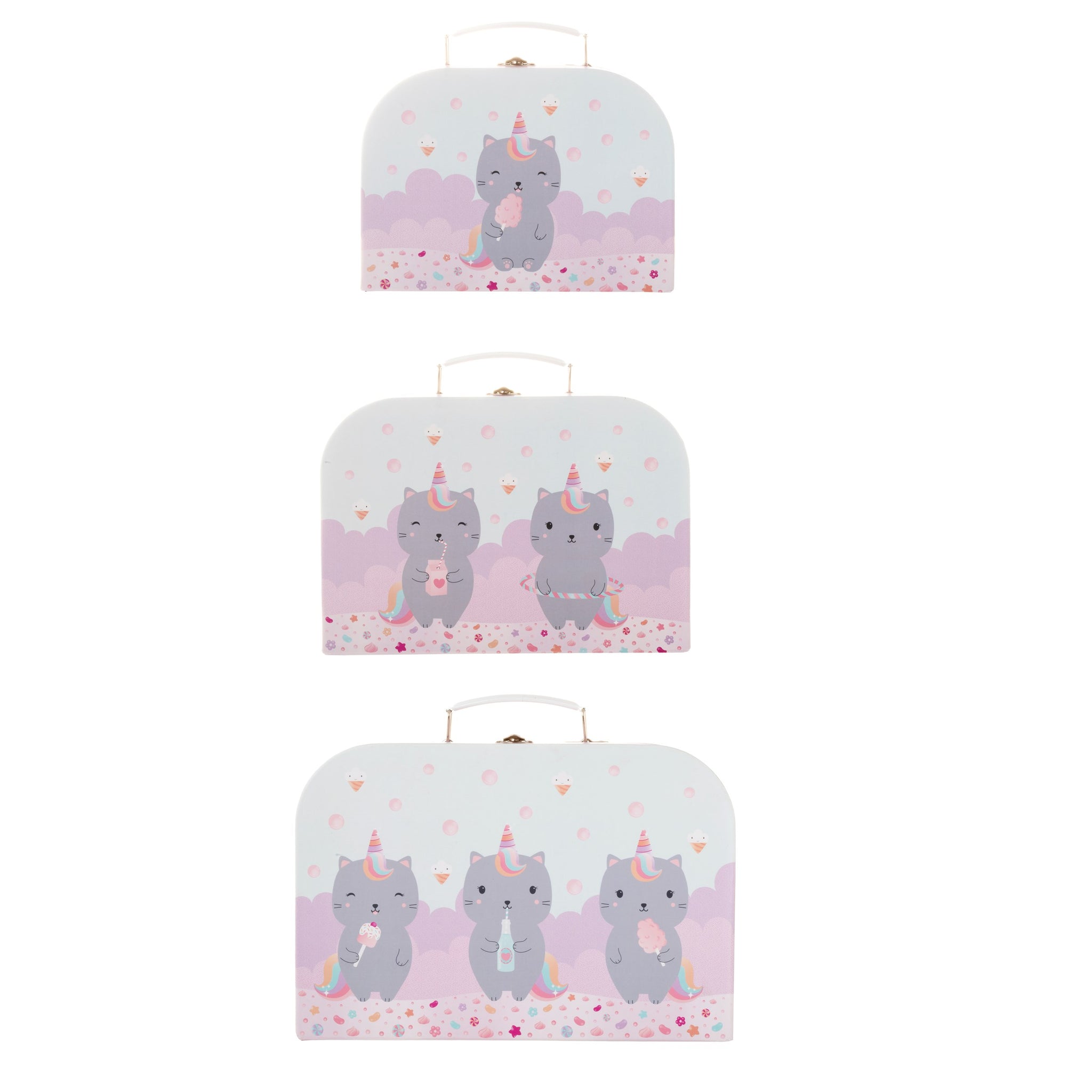 Sass & Belle - Luna Caticorn Suitcases - Set of 3